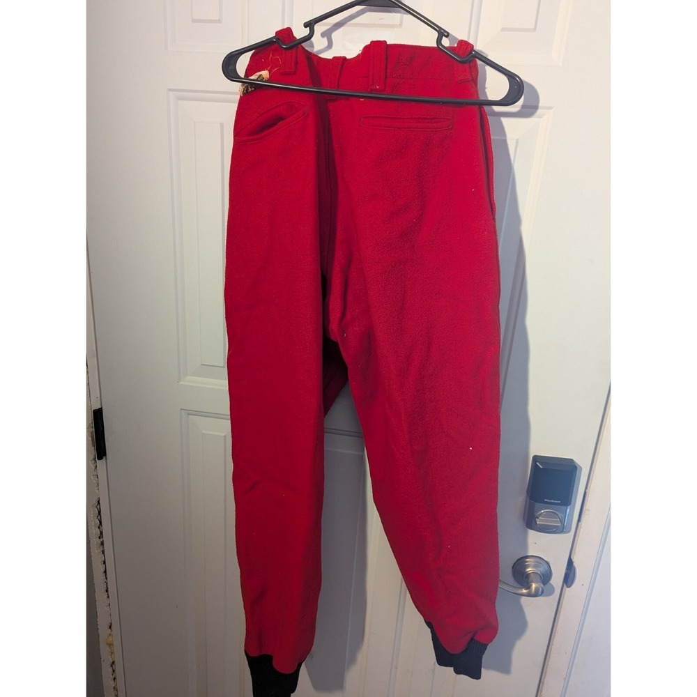 Chippewa Falls Woolen Mill Solid Red Hunting Pants Vintage 1950's 32x34 - Picture 7 of 15